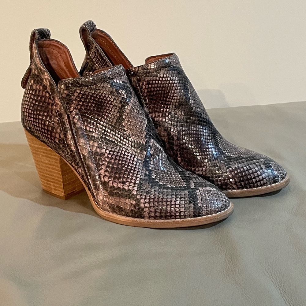 Snakeskin Heeled Booties